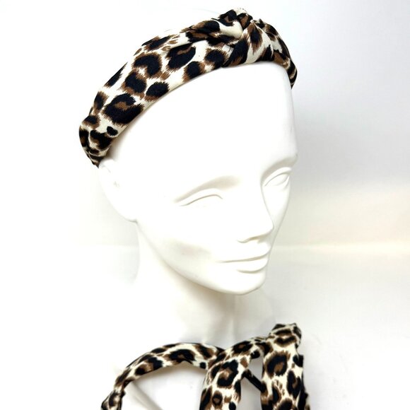🆕️ HOT TREND!💖 Cheetah Print Head Band Ivory - Picture 1 of 1